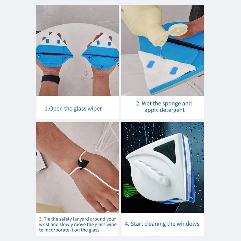 Double-Faced Magnetic Glass Cleaner